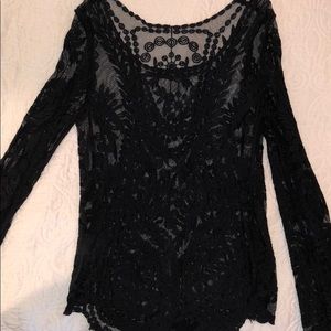 See through pretty lace top